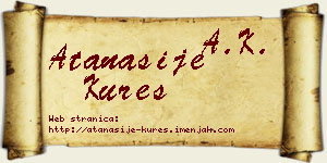 Atanasije Kureš vizit kartica
